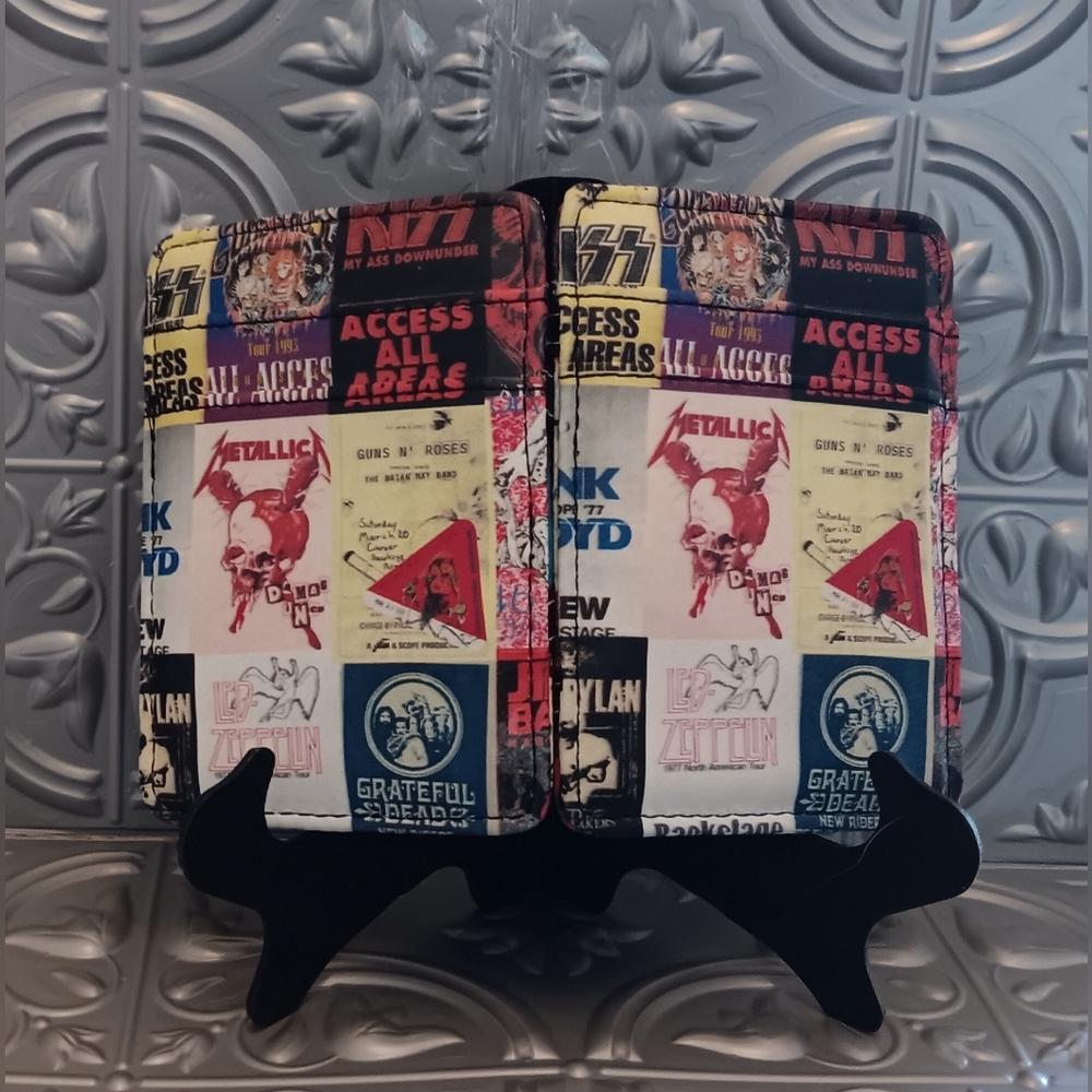 Metallica Led Zeppelin KISS Guns n Roses Shag Wear Backstage Pass Wallet NEW
